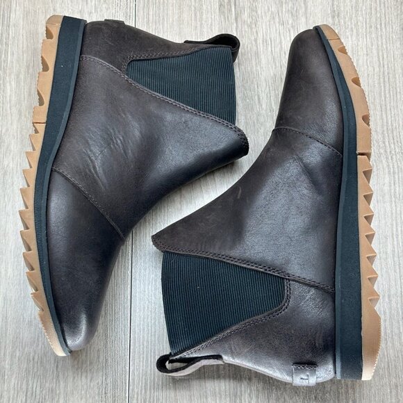 Sorel Boots Womens 7.5 Harlow Chelsea Ankle Waterproof Leather Brown NL3726-205 - Picture 9 of 12